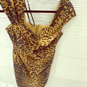 Tadashi designer animal print sexy date dress